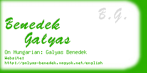 benedek galyas business card